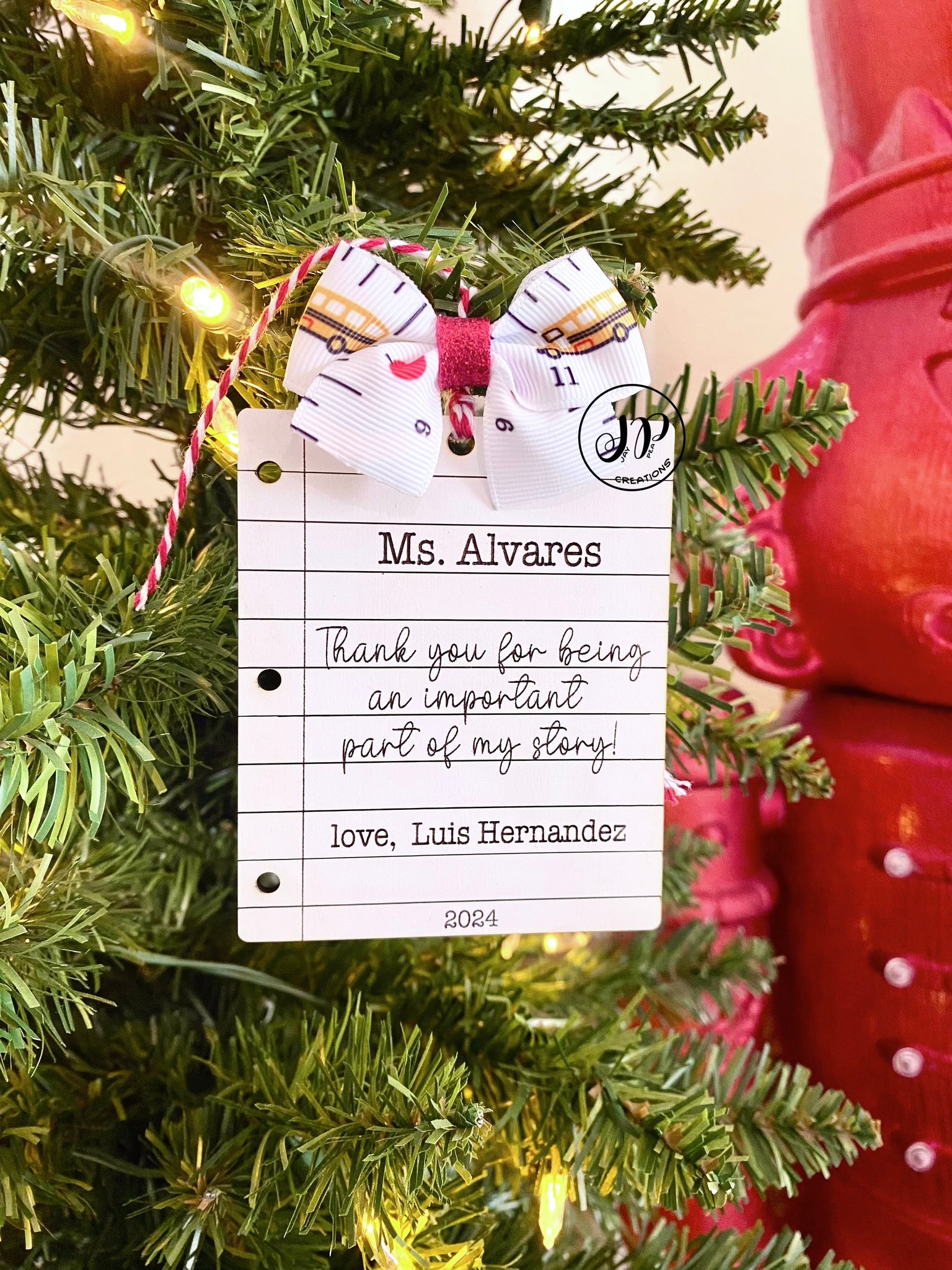 Engraved Teacher gift important part of my story ornament keepsake