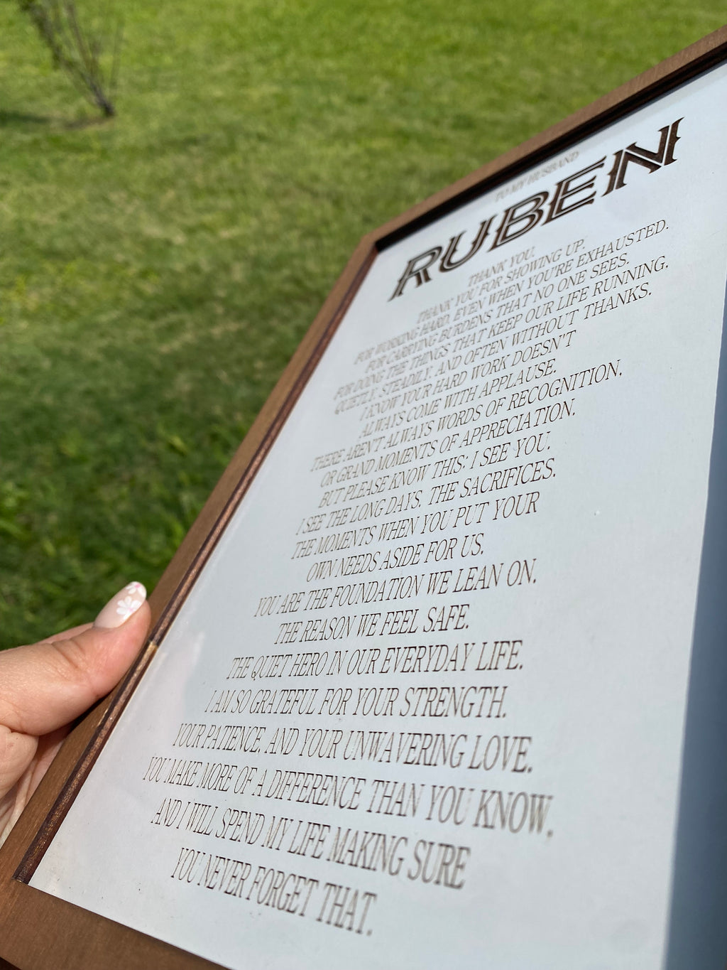 Husband Letter frame engraved