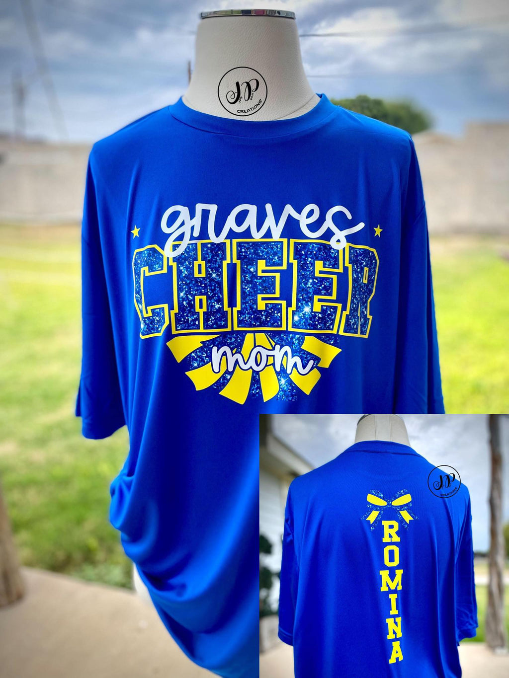 Cheer mom drifit personalized tee