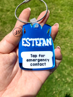 Pre order (Pick up after the first day of school) Emergency contact TAP tag