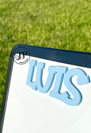 Dry erase board personalized