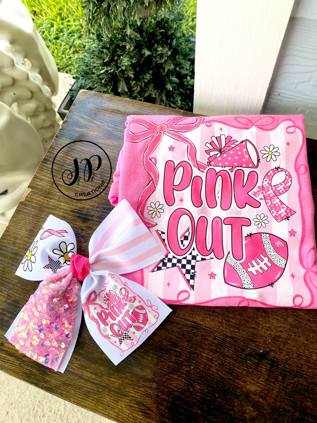 Pink out tee (bow sold separately)