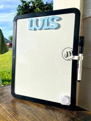 Dry erase board personalized