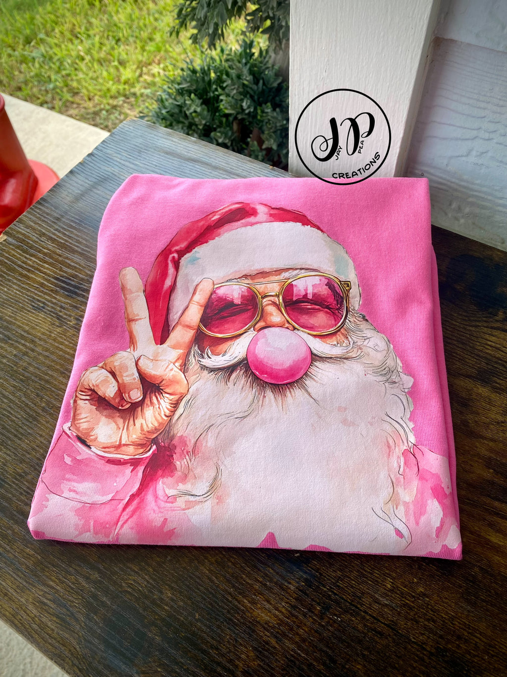 Santa bubble gum pink tee