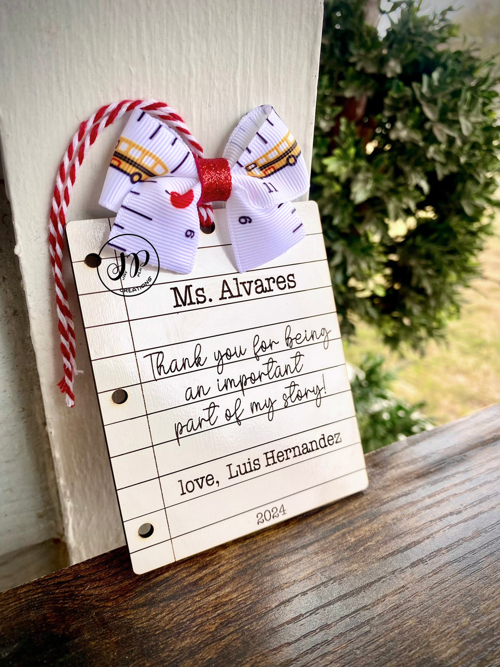 Engraved Teacher gift important part of my story ornament keepsake