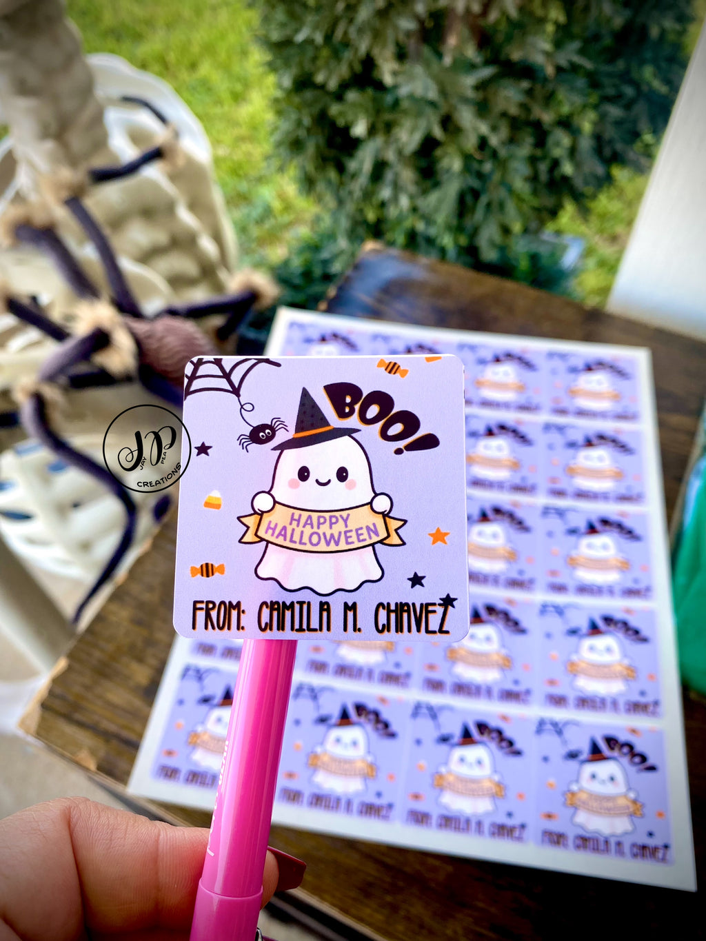 Ghost Halloween stickers