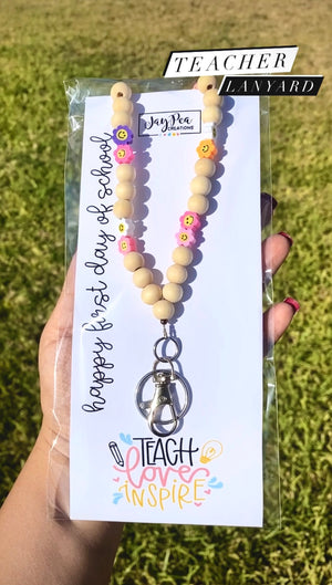 Groovy lanyard happy face id holder