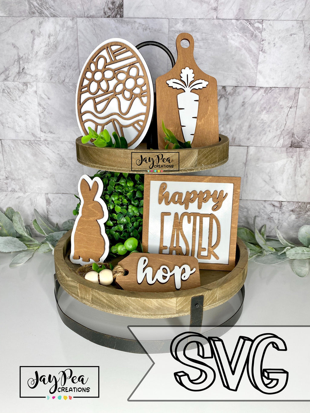 SVG Easter tiered tray bunny for glowforge laser cutting Easter