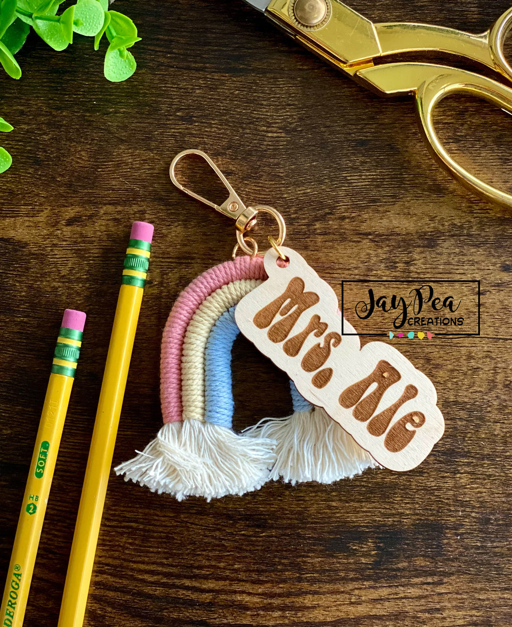 Rainbow keychain personalized