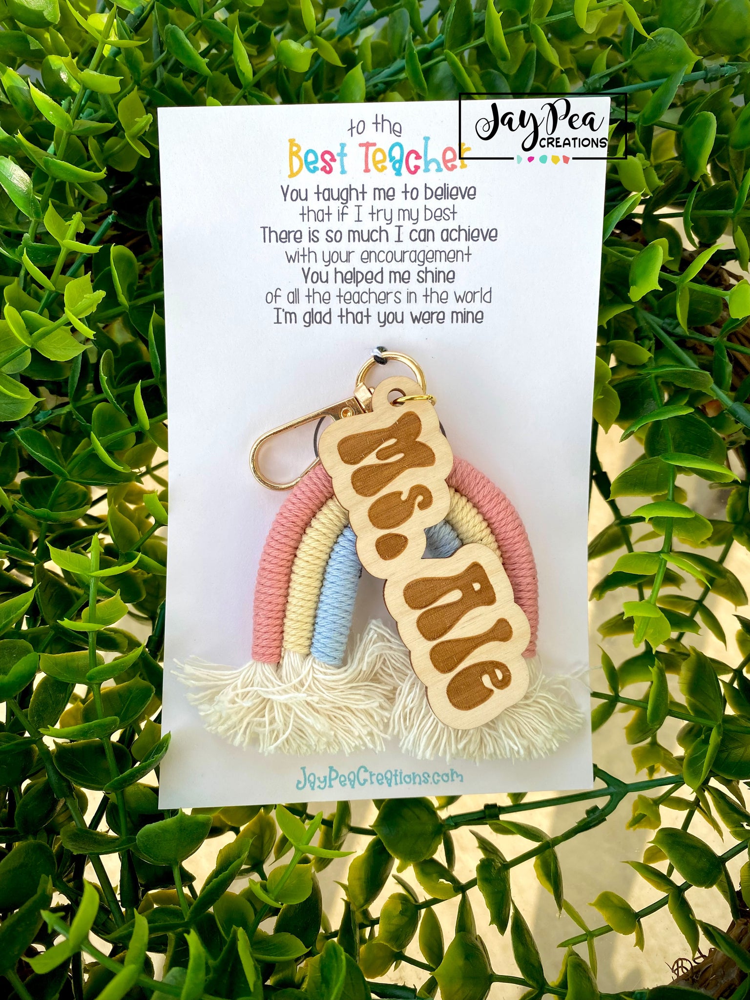 Rainbow keychain personalized